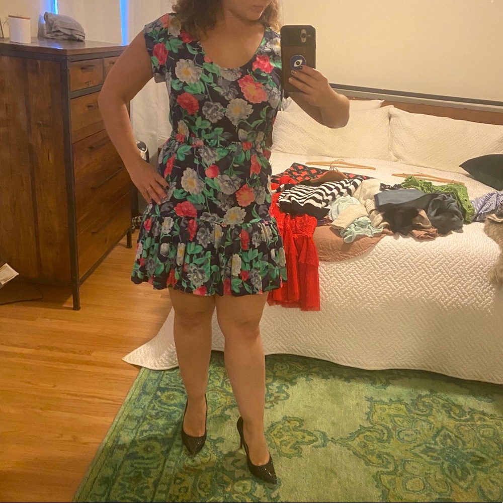 Joie 100% Silk Floral Belted Mini Dress